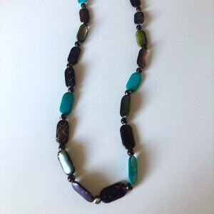 Handcrafted Wooden Bead Necklace  Vibrant Bohemian Style